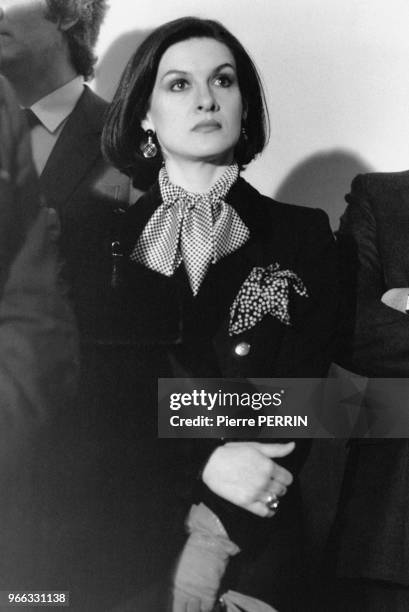 Paloma Picasso à l'exposition de 'Guernica' le 25 octobre 1981 à Madrid, Espagne.