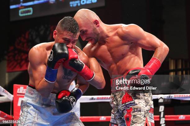 Dardan Zenunaj lands a right hand against Jose Salinas at the Fox Theater at Foxwoods Resort and Casino in Mashantucket, CT on September 01, 2016....