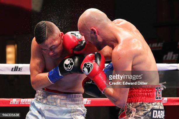 Dardan Zenunaj lands a right hand against Jose Salinas at the Fox Theater at Foxwoods Resort and Casino in Mashantucket, CT on September 01, 2016....
