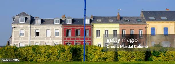 houses block in the crotoy town - le crotoy stock-fotos und bilder