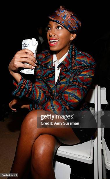 Solange Knowles attends the Charlotte Ronson Fall 2010 Fashion Show presented by Tetra Pak & O.N.E during Mercedes-Benz Fashion Week at The Tent at...