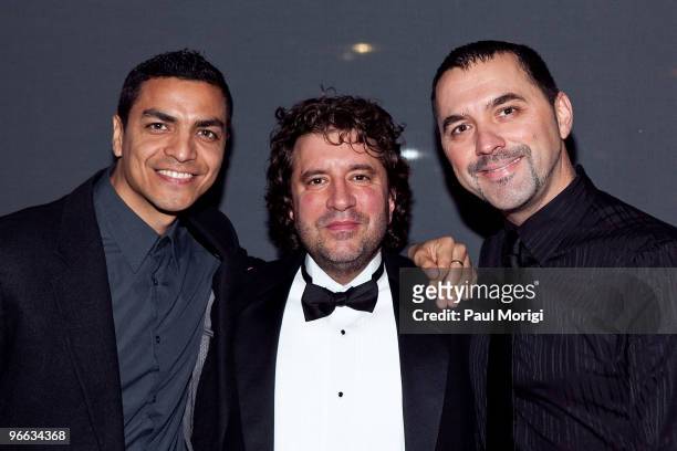 Donald Roman Lopez , Allen Cognata and Rene Veilleux attend a screening of "The Putt Putt Syndrome" at Tribeca Cinemas on February 12, 2010 in New...