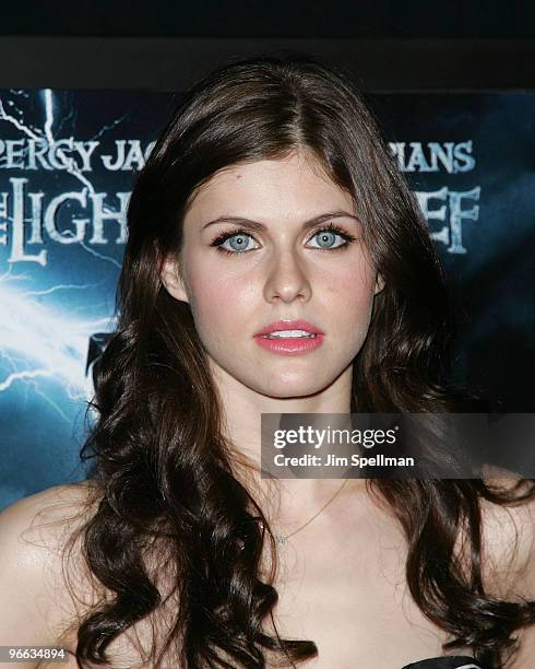 Alexandra Daddario attends the premiere of "Percy Jackson & The Olympians: The Lightning Thief" at AMC Lincoln Square on February 4, 2010 in New York...