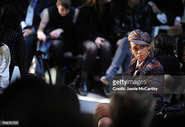 Singer Solange Knowles attends the Charlotte Ronson Fall 2010 Fashion Show during Mercedes-Benz Fashion Week at The Tent at Bryant Park on February...