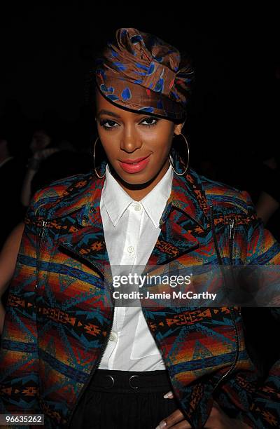 Singer Solange Knowles attends the Charlotte Ronson Fall 2010 Fashion Show during Mercedes-Benz Fashion Week at The Tent at Bryant Park on February...