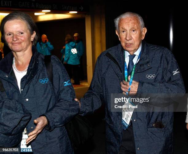 Seventh president of the International Olympic Committee Juan Antonio Samaranch attends the Opening Ceremony of the 2010 Vancouver Winter Olympics at...