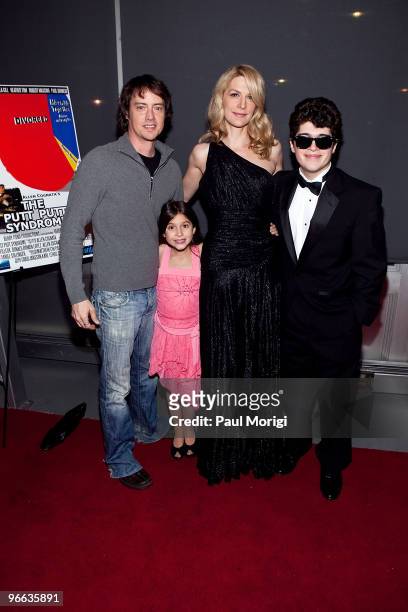 Jason London , Violet Cognata , Thea Gill and Dominic Cognata attend a screening of "The Putt Putt Syndrome" at Tribeca Cinemas on February 12, 2010...
