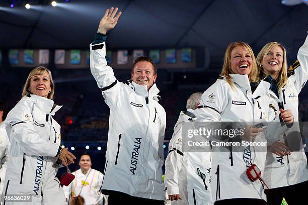 Team Australia enter the stadium during the Opening Ceremony of the 2010 Vancouver Winter Olympics at BC Place on February 12, 2010 in Vancouver,...