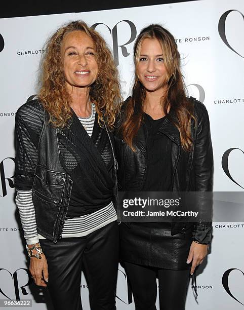 Ann Dexter-Jones and designer Charlotte Ronson backstage at the Charlotte Ronson Fall 2010 Fashion Show during Mercedes-Benz Fashion Week at The Tent...