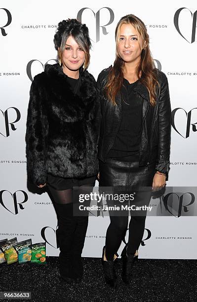 Actress Shenae Grimes and designer Charlotte Ronson backstage at the Charlotte Ronson Fall 2010 Fashion Show during Mercedes-Benz Fashion Week at The...