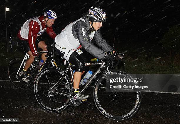 Elina Ussher of Nelson races through the rain during the one day event during the Speight's Coast to Coast on February 13, 2010 in Greymouth, New...