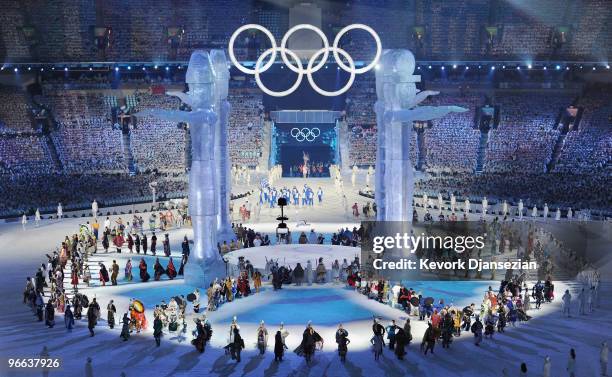 General view of the Opening Ceremony of the 2010 Vancouver Winter Olympics at BC Place on February 12, 2010 in Vancouver, Canada.