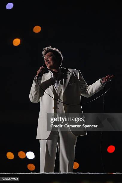K.d. Lang performs during the Opening Ceremony of the 2010 Vancouver Winter Olympics at BC Place on February 12, 2010 in Vancouver, Canada.