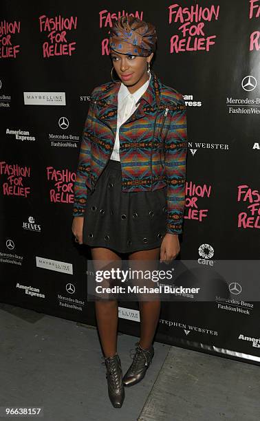 Singer Solange Knowles attends the Mercedes-Benz Fashion Week Fall 2010 - Official Coverage at Bryant Park on February 12, 2010 in New York City.