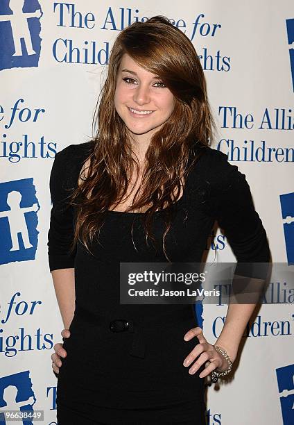 Actress Shailene Woodley attends the Alliance for Children's Rights annual dinner gala at the Beverly Hilton Hotel on February 10, 2010 in Beverly...