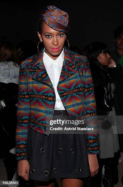 Singer Solange Knowles attends Charlotte Ronson Fall 2010 Fashion Show presented by TRESemme during Mercedes-Benz Fashion Week at The Tent at Bryant...