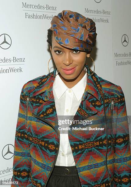 Singer Solange Knowles attends the Mercedes-Benz Fashion Week Fall 2010 - Official Coverage at Bryant Park on February 12, 2010 in New York City.