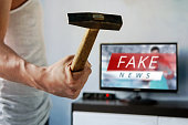 News report with false news.