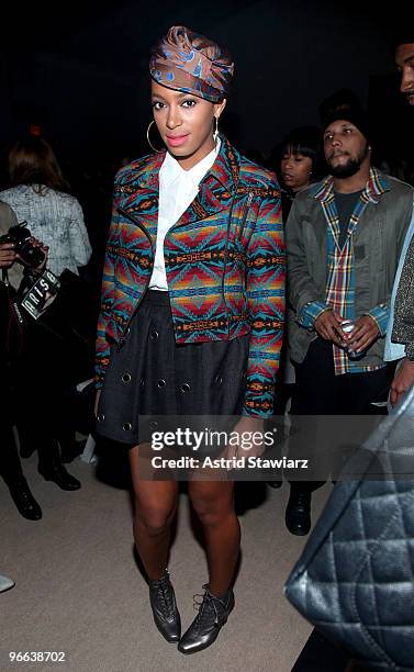 Singer Solange Knowles attends Charlotte Ronson Fall 2010 Fashion Show presented by TRESemme during Mercedes-Benz Fashion Week at The Tent at Bryant...