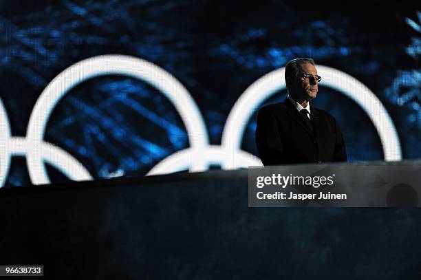 President Jacques Rogge watches over the Opening Ceremony of the 2010 Vancouver Winter Olympics at BC Place on February 12, 2010 in Vancouver, Canada.