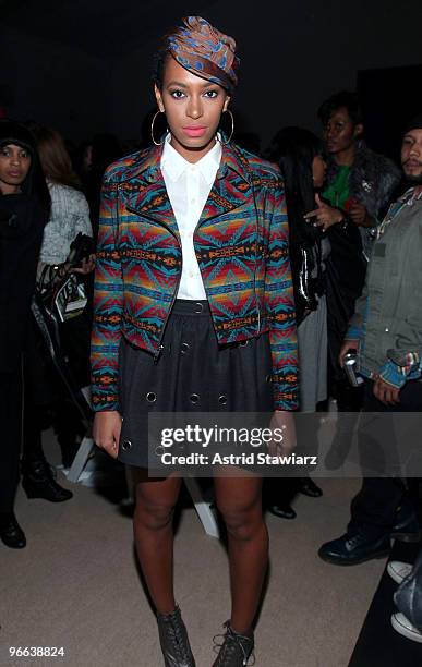 Singer Solange Knowles attends Charlotte Ronson Fall 2010 Fashion Show presented by TRESemme during Mercedes-Benz Fashion Week at The Tent at Bryant...