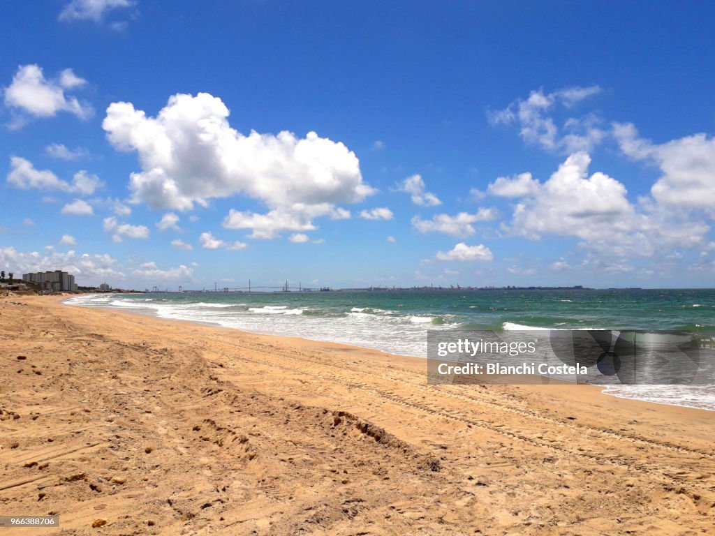 Beautiful empty beach in spring