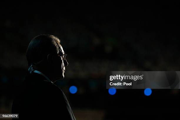 President Jacques Rogge waits to speak during the Opening Ceremony of the 2010 Vancouver Winter Olympics at BC Place on February 12, 2010 in...