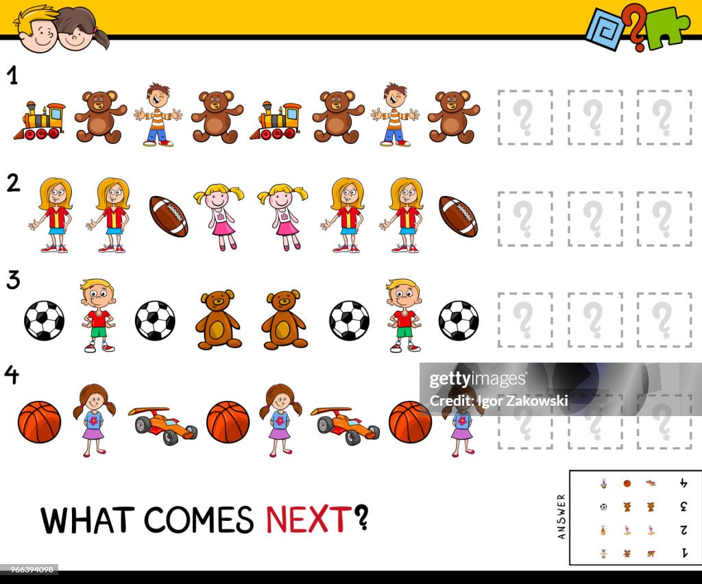 Kid Pattern Educational Complete The Pattern Educational Game For Kids High-Res Vector Graphic ...