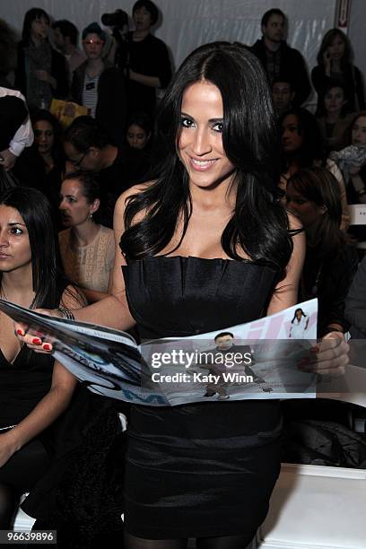 Personality Jackie Guerrido at Mercedes-Benz Fashion Week at Bryant Park on February 11, 2010 in New York City.
