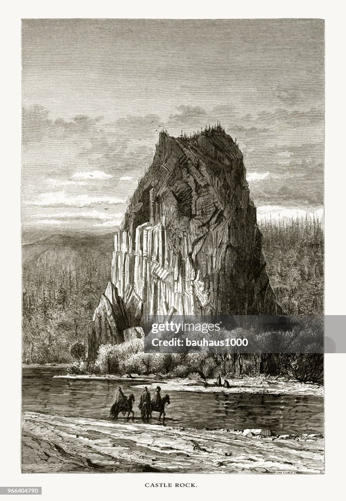 Castle Rock, Washington, United States, American Victorian Engraving, 1872