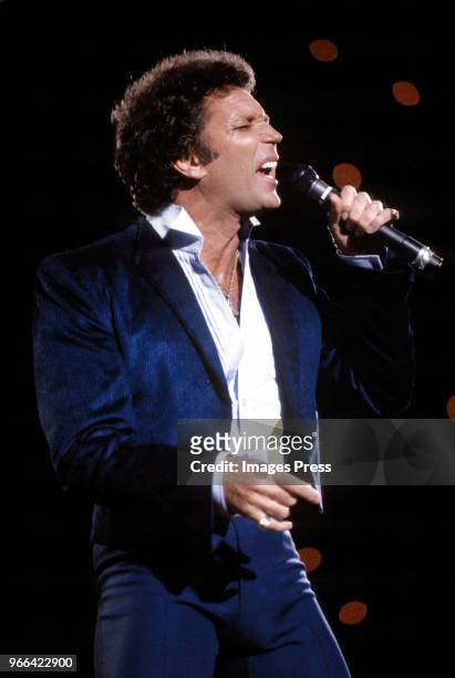 Tom Jones performs during Miss Universe on July 9,1984 in Miami.