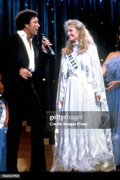 Tom Jones performs during Miss Universe on July 9,1984 in Miami.