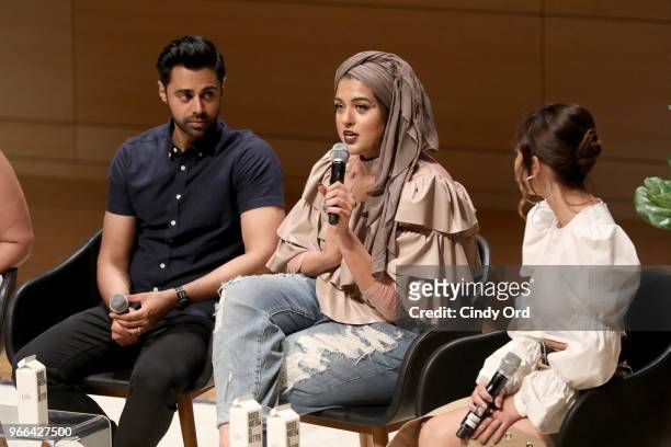 Amani Al-Khatahtbeh speaks onstage during Teen Vogue Summit 2018: #TurnUp - Day 2 at The New School on June 2, 2018 in New York City.