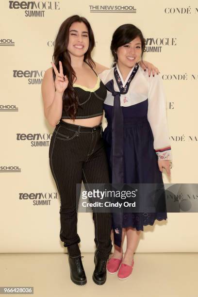 Lauren Jauregui and Christine Park attend Teen Vogue Summit 2018: #TurnUp - Day 2 at The New School on June 2, 2018 in New York City.
