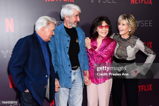 Martin Sheen; Sam Waterson; Lily Tomlin and Jane Fonda attend #NETFLIXFYSEE Event For "Grace And Frankie" at Netflix FYSEE At Raleigh Studios on June...