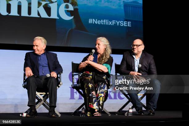 Martin Sheen; Marta Kauffman and Howard J. Morris attend #NETFLIXFYSEE Event For "Grace And Frankie" at Netflix FYSEE At Raleigh Studios on June 2,...