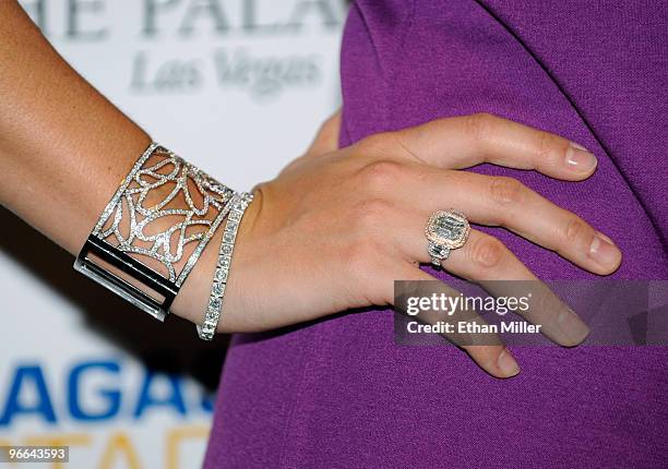United States Olympic swimmer and model Amanda Beard arrives at Lagasse's Stadium at The Palazzo to host a viewing party for the Vancouver 2010...