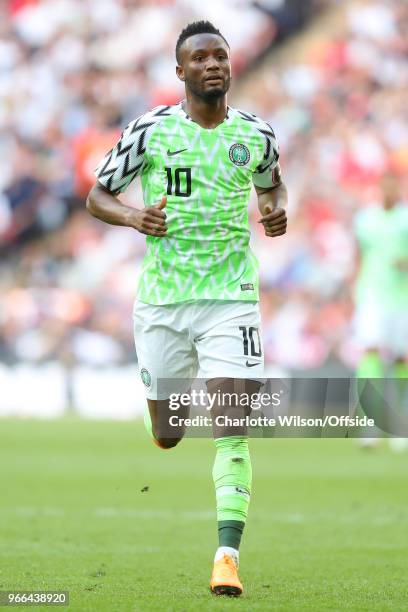 John Obi Mikel of Nigeria during the International Friendly between England and Nigeria at Wembley Stadium on June 2, 2018 in London, England.