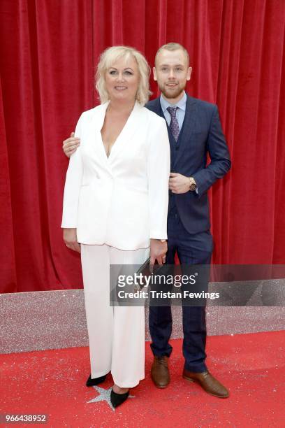 Sue Cleaver and son Elliot Quinn attends the British Soap Awards 2018 at Hackney Empire on June 2, 2018 in London, England.