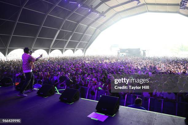 Pusha T performs onstage during Day 2 of 2018 Governors Ball Music Festival at Randall's Island on June 2, 2018 in New York City.