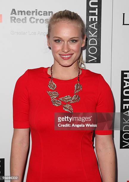Actress Levin Rambin attends the grand opening of La Vida restaurant to benefit Haiti Relief and Development at La Vida on February 12, 2010 in Los...