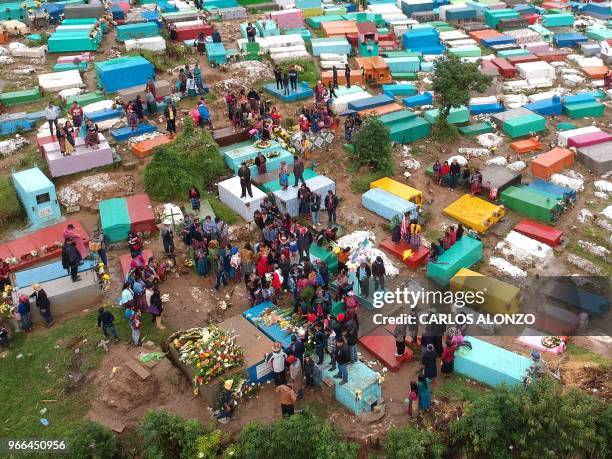 Aerial view during the funeral of Claudia Gomez, a 19-year-old Guatemalan woman who was allegedly shot and killed by a U.S. Border patrol agent, at...