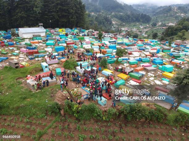 Aerial view during the funeral of Claudia Gomez, a 19-year-old Guatemalan woman who was allegedly shot and killed by a U.S. Border patrol agent, at...