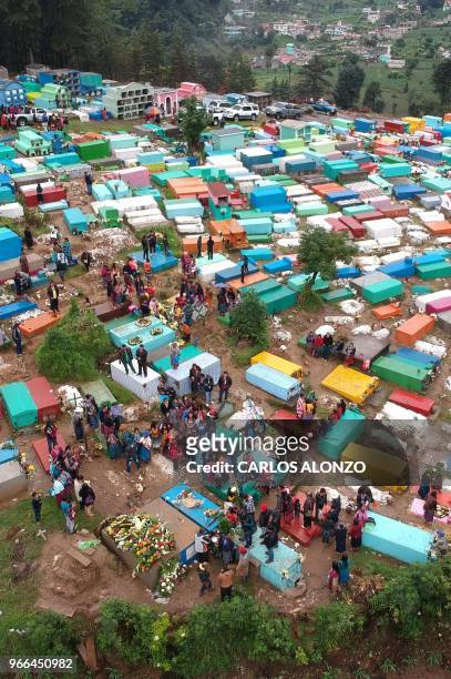 Aerial view during the funeral of Claudia Gomez, a 19-year-old Guatemalan woman who was allegedly shot and killed by a U.S. Border patrol agent, at...