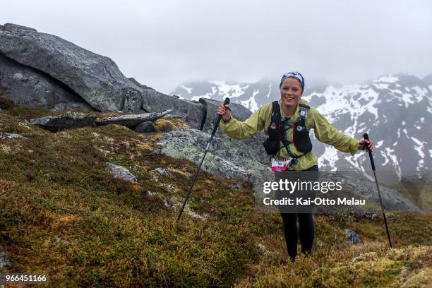 Kristin Brandtsegg Lome at The Arctic Triple - Lofoten Ultra-Trailon June 2, 2018 in Svolvar, Norway. Lofoten Ultra-Trail is one of three races...