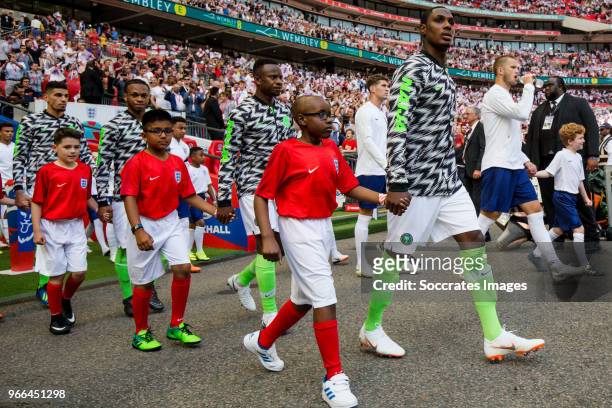 Leon Balogun of Nigeria, Joel Obi of Nigeria, Ogenyi Onazi of Nigeria, Odion Ighalo of Nigeria during the International Friendly match between...