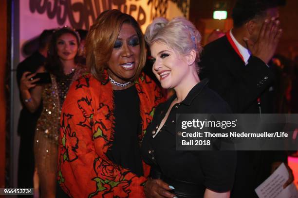 Patty LaBelle and Kelly Osbourne attend the Life Ball 2018 after show party at City Hall on June 2, 2018 in Vienna, Austria. The Life Ball, an annual...