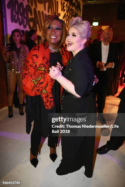 Patty LaBelle and Kelly Osbourne attend the Life Ball 2018 after show party at City Hall on June 2, 2018 in Vienna, Austria. The Life Ball, an annual...