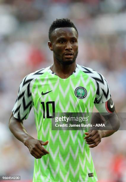 John Obi Mikel of Nigeria during the International Friendly between England and Nigeria at Wembley Stadium on June 2, 2018 in London, England.