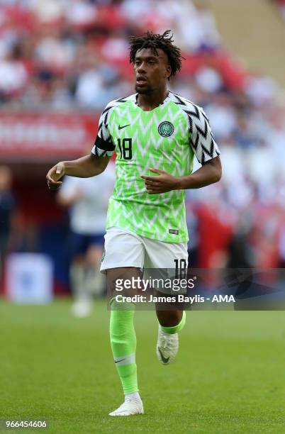 Alex Iwobi of Nigeria during the International Friendly between England and Nigeria at Wembley Stadium on June 2, 2018 in London, England.